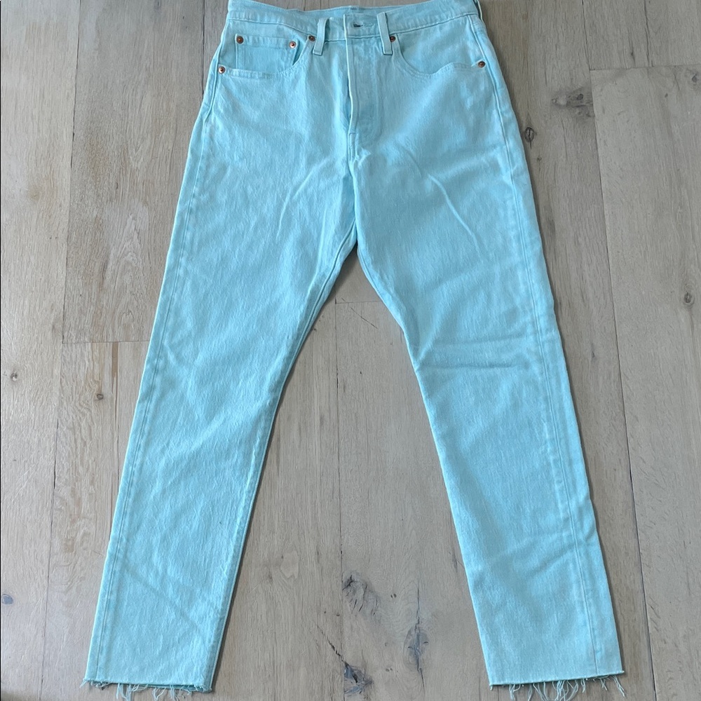 Levi’s 501s Garment Dyed Aqua-hued Jeans Size 27 Rare Tab